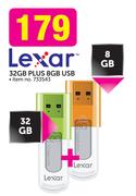 Lexar 32GB Plus 8GB USB