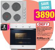 Defy 60Cm Stainless Steel Solid Hob And Eye Level Oven