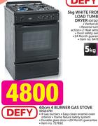 Defy 60Cm 4 Burner Gas Stove DGS170
