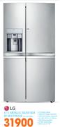 LG 611Ltr Metallic Silver Side By Side Fridge GRJ257WSBN