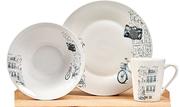 12 Piece Vintage Script Dinner Set