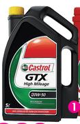 Castrol 5Ltr GTX Motor Oil High Mileage-Each
