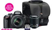 Nikon DSLR Twin Lens Camera Bundle D3200