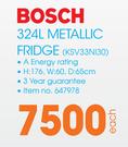 Bosch 324Ltr Metallic Fridge KSV33N30-Each