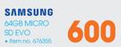 Samsung 64GB Micro SD Evo