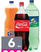 Coke, Fanta, Sprite Cool Drink-6 x 2Ltr      