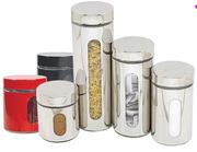 4 Piece Stainless Steel Canister Set-Per Set