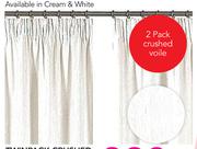Always Home Twinpack Crushed Voile Curtains 230x218Cm-Per Drop