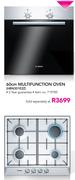 Bosch 2 Piece 60cm Multifunction Oven HBN301EZ + Bosch 60cm Stainless Steel Gas Hob