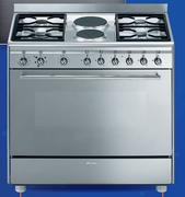 SMEG 90cm 4 Burner Gas Electric Cooker SSA92MFX9