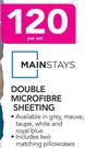 Mainstays Double Microfibre Sheeting-Per Set