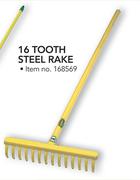 Lasher 16 Tooth Steel Rake-Each