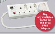 Power 220 6 Way USB Multiplug 3x16A, 3x6A