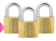 Fort Knox 40mm Brass Padlock Key Alike 3 Pack-Per Pack