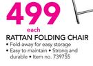 Rattan Folding Chair-Each