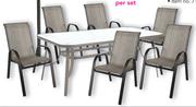 Out And About 7 Piece Textaline Patio Set-Per Set