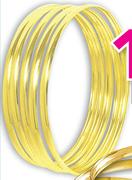 4mm 9Ct Gold 'C' Shaped Bangles-Each