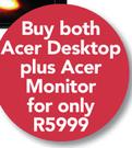 Acer 19.5" Monitor K202HQL + Acer Intel Celeron Desktop AXC-704