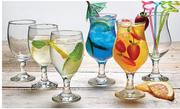 6 Pack Hurricane Cocktail Glasses Or Bos Water Goblets-Per Set
