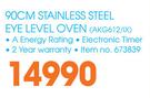 Whirlpool 90cm Stainless Steel Eye Level Oven AKG612/IX