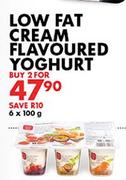Low Fat Cream Flavoured Yoghurt-2's 6x100g 