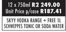 Skyy Vodka Range-12 x 750ml