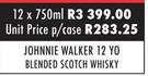 Johnnie Walker 12 YO Blended Scotch Whisky-12 x 750ml