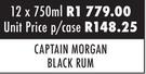 Captain Morgan Black Rum-12 x 750ml