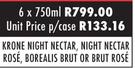 Krone Night Nectar, Night Nectar Rose, Borealis Brut Or Brut Rose-6 x 750ml