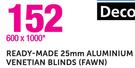 Decorland Ready-Made 25mm Aluminium Venetian Blinds Fawn 600x1000mm