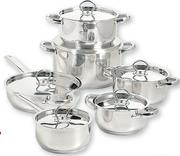 Tissolli 12 Piece Saphire Stainless Steel Cookware Set-Per Set