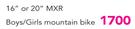 ToTem 16" Or 20" MXR Boys/Girls Mountain Bike