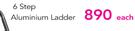 Home Quip 6 Step Aluminium Ladder-Each