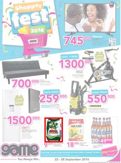 Game Kampala : Shopper Fest 2016 (22 Sep - 28 Sep 2016), page 1