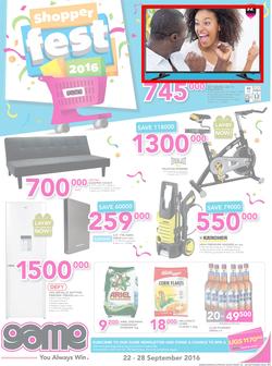 Game Kampala : Shopper Fest 2016 (22 Sep - 28 Sep 2016), page 1