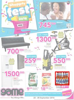 Game Kampala : Shopper Fest 2016 (22 Sep - 28 Sep 2016), page 1