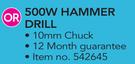 Black & Decker 500W Hammer Drill