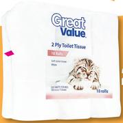 Great Value 2 Ply Toilet Paper-18's Per Pack
