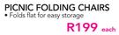Picnic Folding Chairs-Each