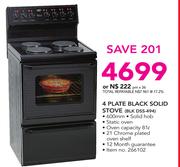 Defy 4 Plate Black Solid Stove BLK DSS-494