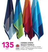 Always Home Ombre Stripe Beach Towels-90 x 150cm Each