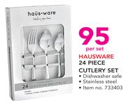Hausware 24 Piece Stainless Steel Cutlery Set-Per Set