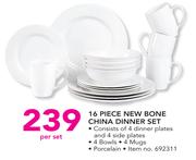 16 Piece New Bone China Dinner Set-Per Set