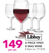 Libbey 6 Piece Vino E Mas Wine-Per Set