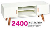 White TV Stand-H45 x W120 x D40cm