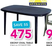 Antracite Ebony Oval Table