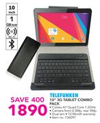 Telefunken 10" 3G Tablet Combo Pack