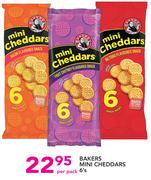 Bakers Mini Cheddars-6's Per Pack