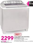 Defy 13Kg Twin Tub Washing Machine DTT165