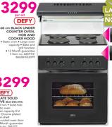 Defy 60Cm Black Under Counter Oven, Hob And Cookerhood-Per Set